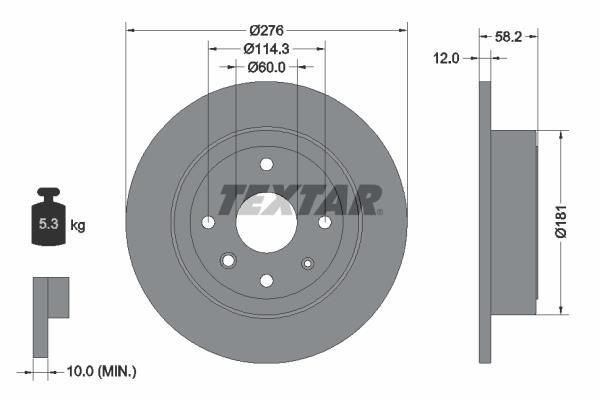 Disques de frein TEXTAR 92225103