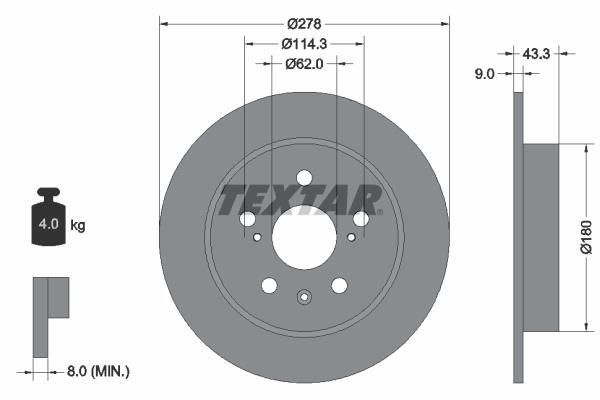 Disques de frein TEXTAR 92225303