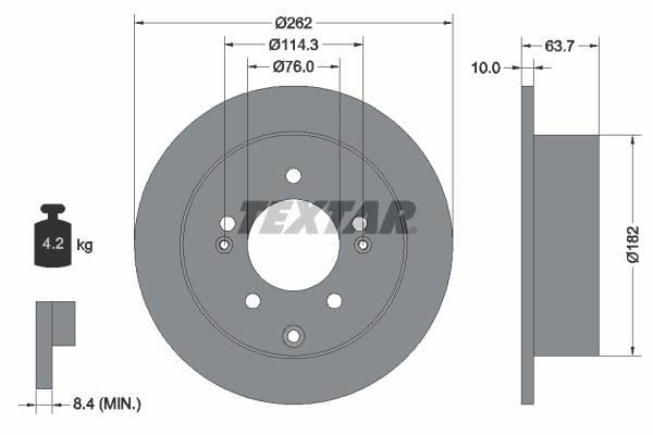 Disques de frein TEXTAR ref. 92226003