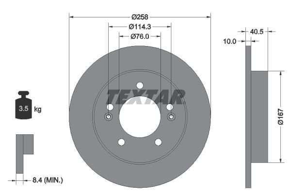 Disques de frein TEXTAR 92226103