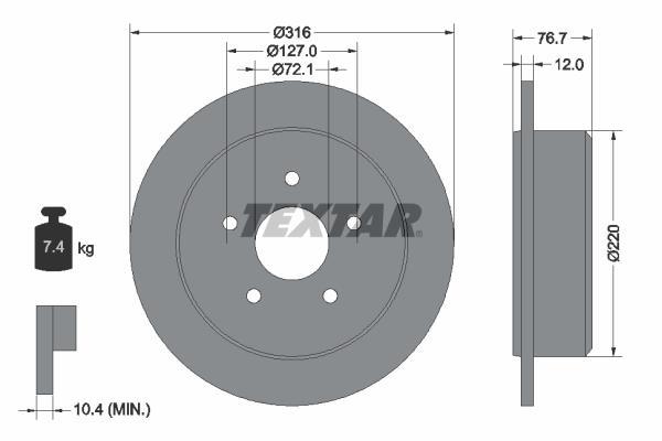 Disques de frein TEXTAR 92227700