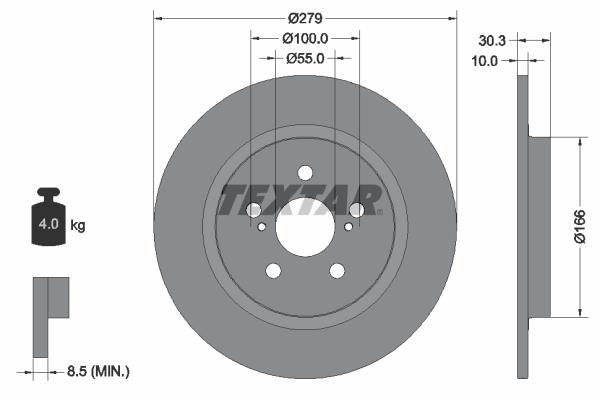 Disques de frein TEXTAR 92228303