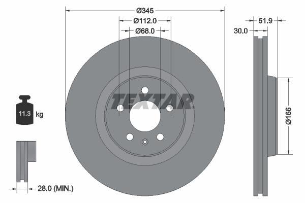 Disques de frein TEXTAR 92229205