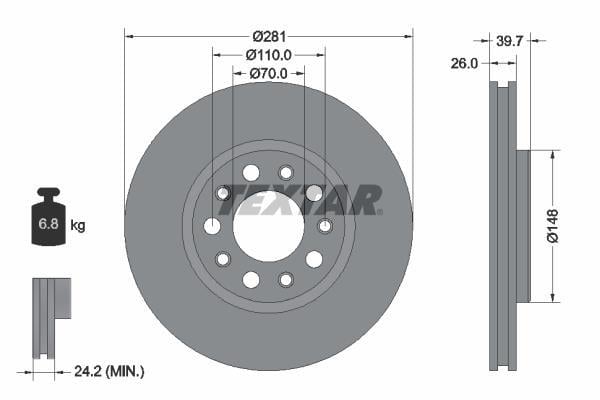 Disques de frein TEXTAR 92230103