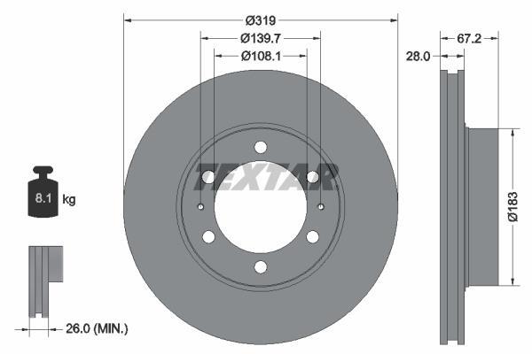 Disques de frein TEXTAR ref. 92230403