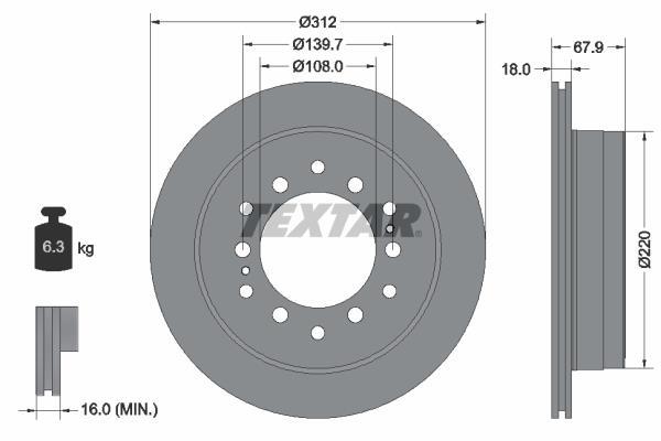 Disques de frein TEXTAR 92231003