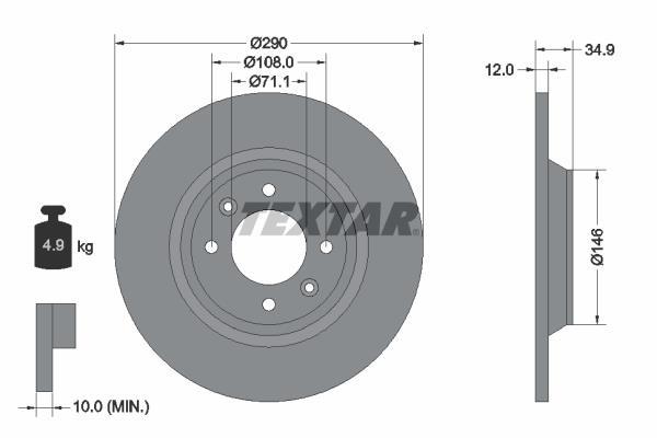 Disques de frein TEXTAR 92231303