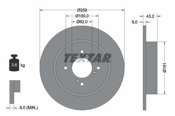 Disques de frein TEXTAR 92231403