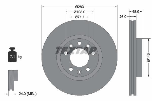 Disques de frein TEXTAR ref. 92232503