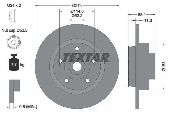 Disques de frein TEXTAR ref. 92232603