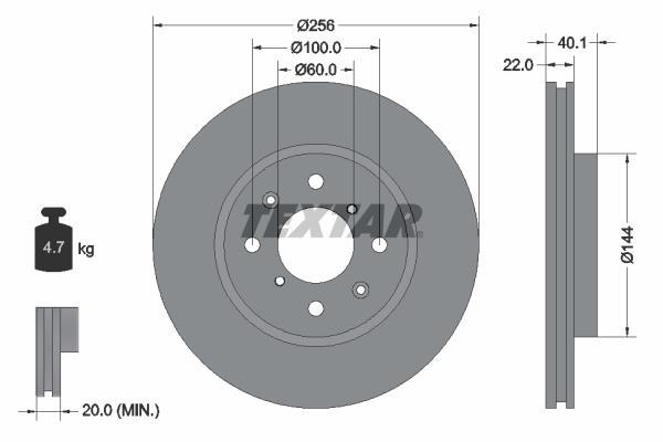 Disques de frein TEXTAR 92232803