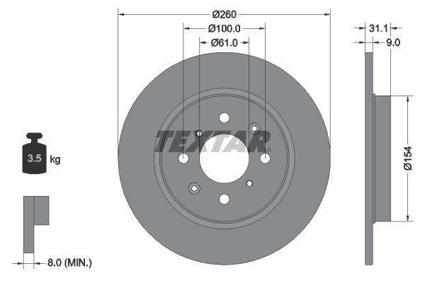 Disques de frein TEXTAR 92234203