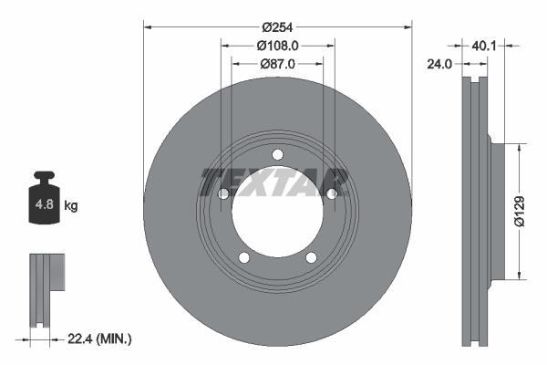 Disques de frein TEXTAR ref. 92234500