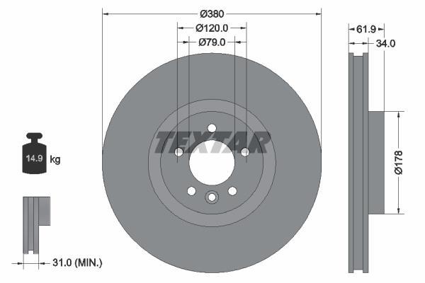 Disques de frein TEXTAR 92235605