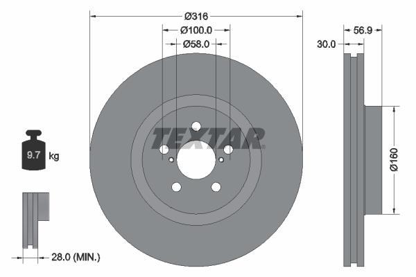 Disques de frein TEXTAR 92236503