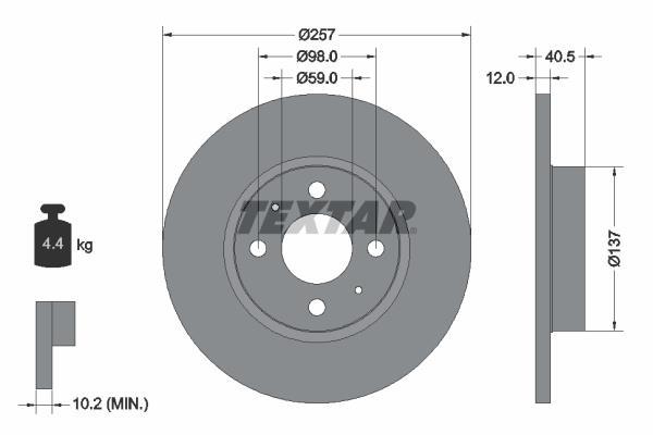 Discos de travão TEXTAR ref. 92236703
