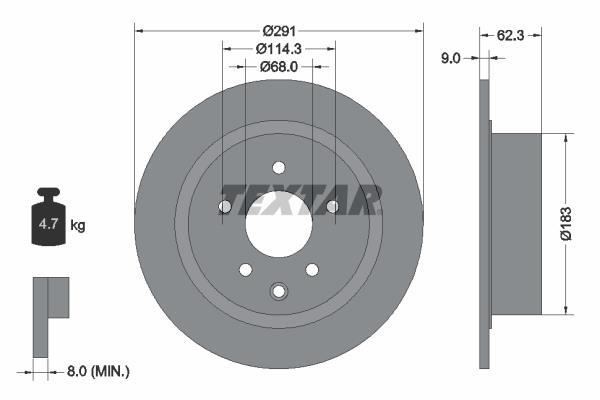 Disques de frein TEXTAR 92237103