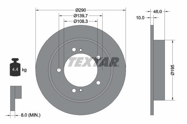 Disques de frein TEXTAR 92237300