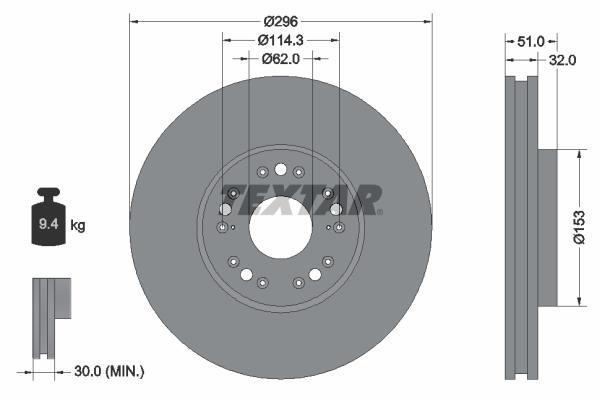 Discos de travão TEXTAR 92237503
