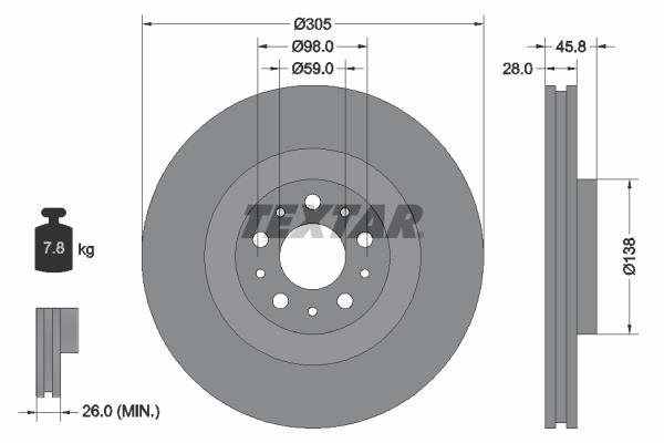 Disques de frein TEXTAR 92237603