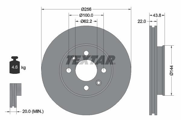 Discos de travão TEXTAR ref. 92237903