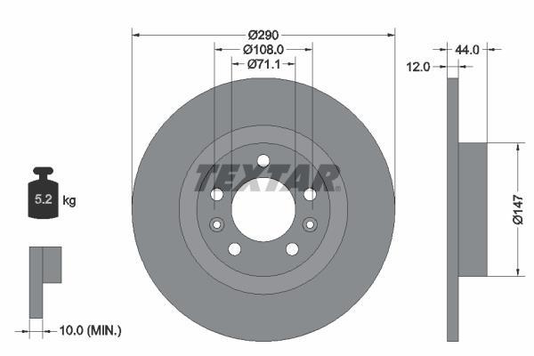 Disques de frein TEXTAR 92238003