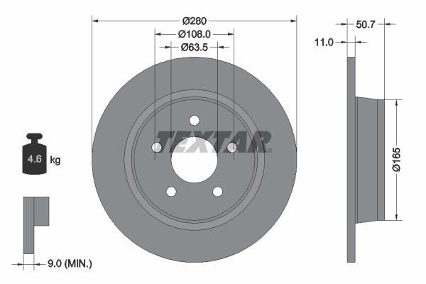 Disques de frein TEXTAR 92238903