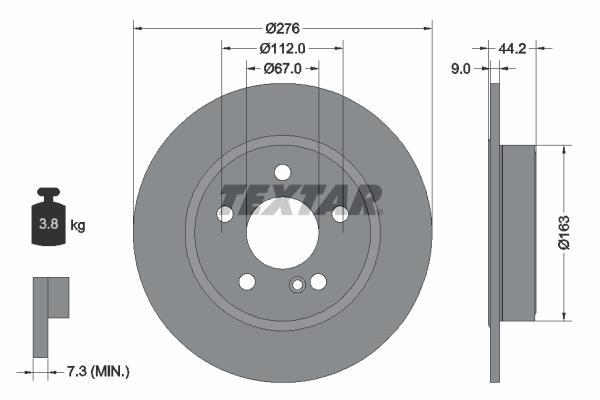 Disques de frein TEXTAR 92241303