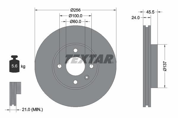 Disques de frein TEXTAR 92241400