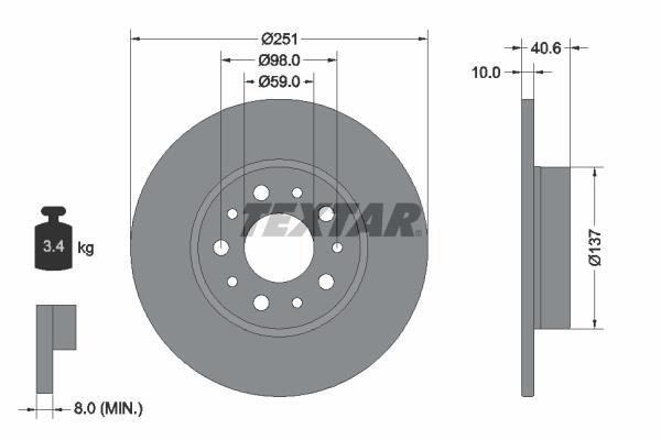 Disques de frein TEXTAR 92244303