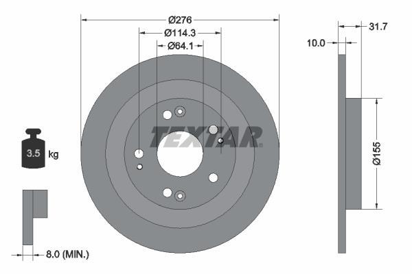 Disques de frein TEXTAR 92252603