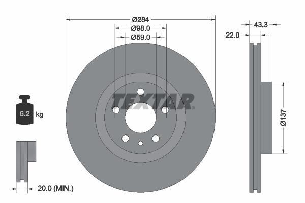 Disques de frein TEXTAR 92252803