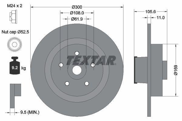 Disques de frein TEXTAR 92252903