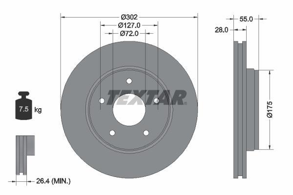 Disques de frein TEXTAR 92253303