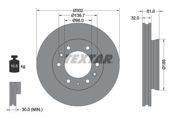 Disques de frein TEXTAR 92253403