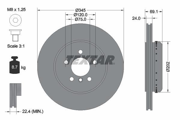 Disques de frein TEXTAR 92253925