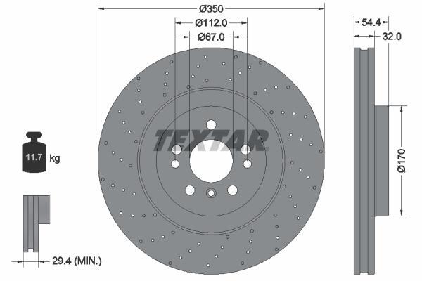 Discos de travão TEXTAR 92254405