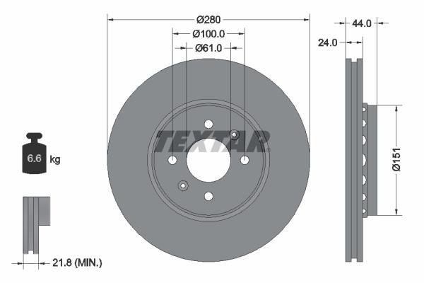 Disques de frein TEXTAR ref. 92254603