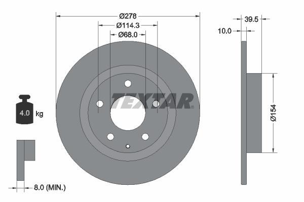 Disques de frein TEXTAR 92254703