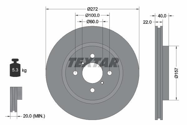 Discos de travão TEXTAR 92255303