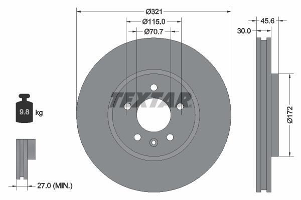 Disques de frein TEXTAR 92256803