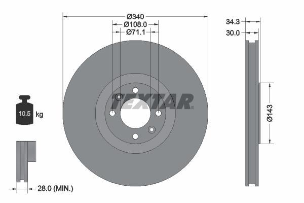 Disques de frein TEXTAR 92256903