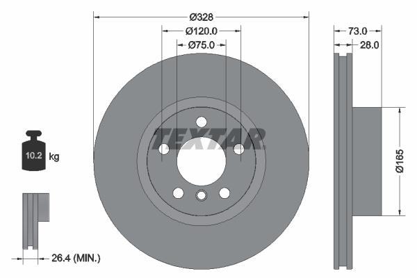 Disques de frein TEXTAR 92257105