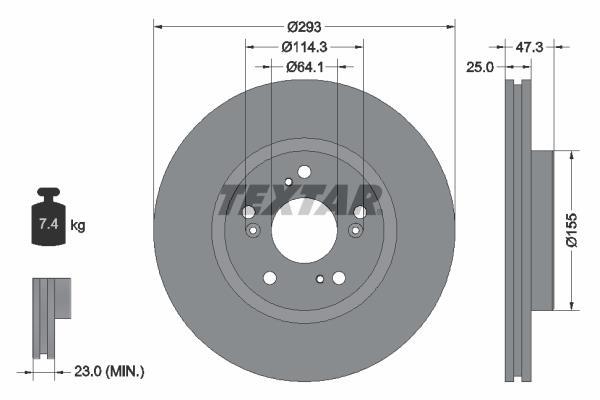 Disques de frein TEXTAR 92257303