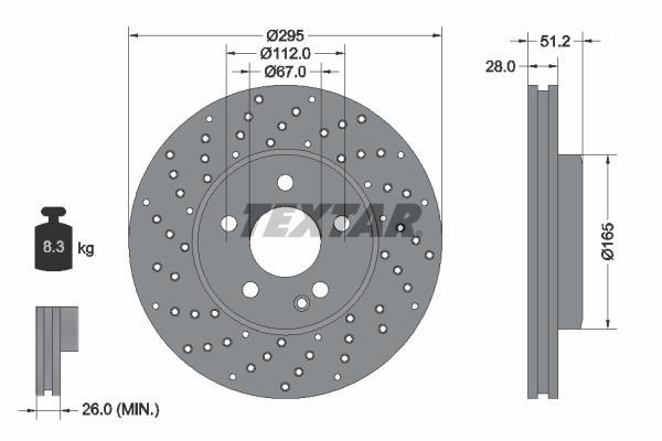 Disques de frein TEXTAR 92257505