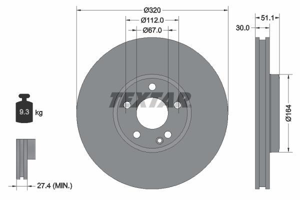 Discos de travão TEXTAR 92258003