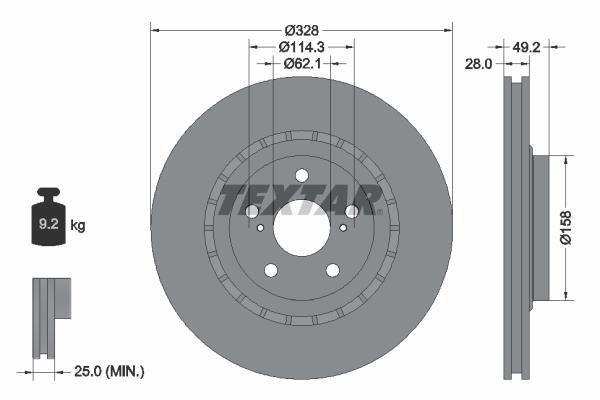 Disques de frein TEXTAR 92259405