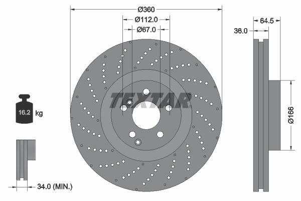 Discos de travão TEXTAR 92260305