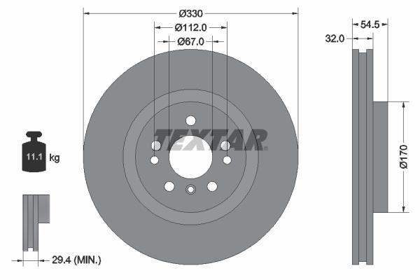 Disques de frein TEXTAR 92260405