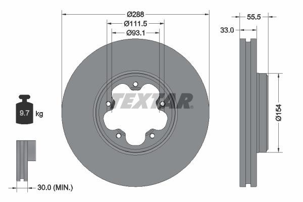 Disques de frein TEXTAR 93260603